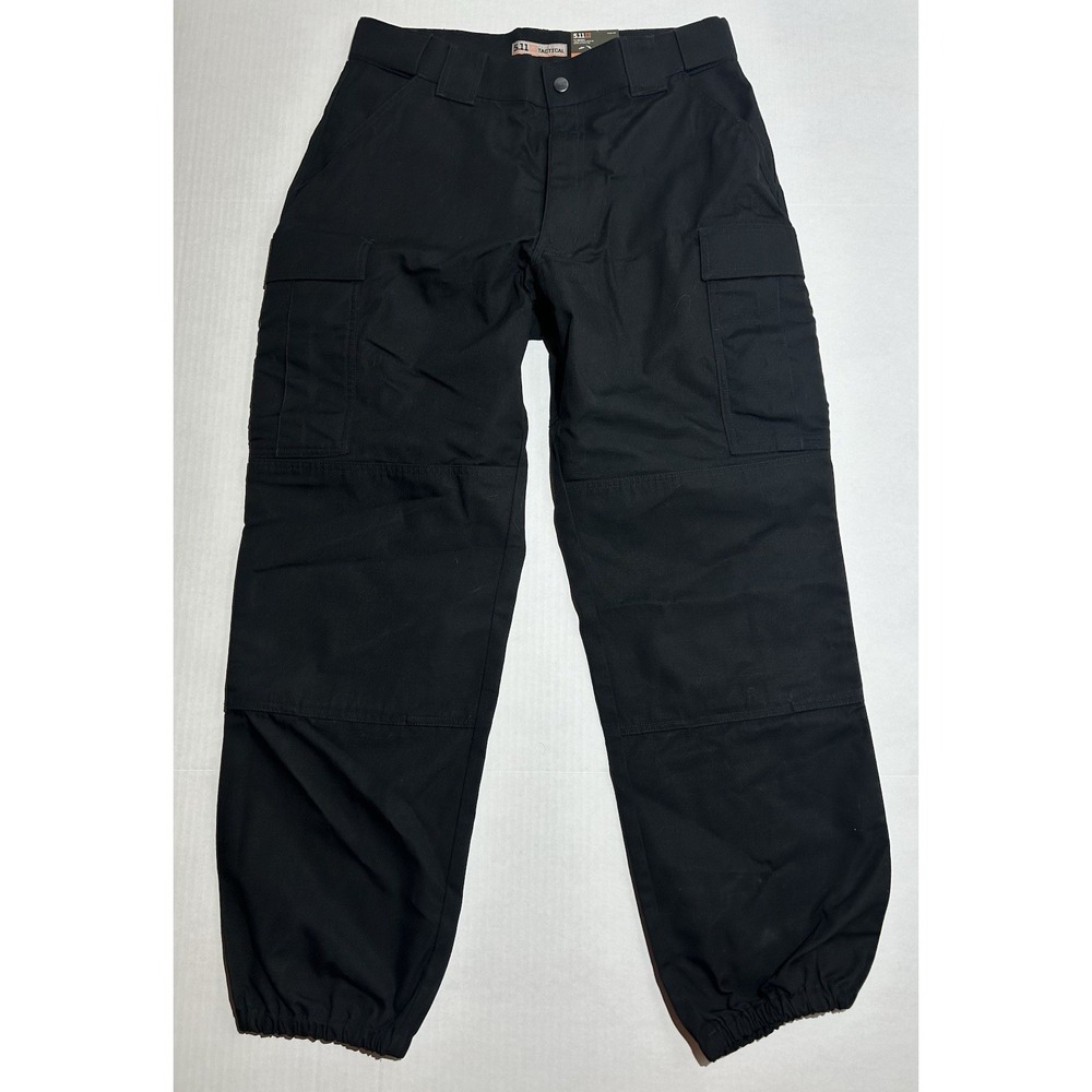 NEW 5.11 Tactical TDU Pants Mens Large Reg Black Ripstop Cargo 33x30 74003